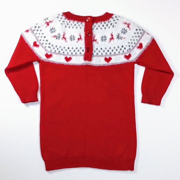 George Red Christmas Sweater With Fair Isle Winter Pattern. Size 6-12M - Picture 2 of 5